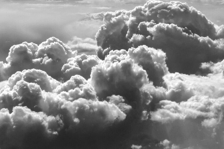 black and white photograph of clouds in the sky