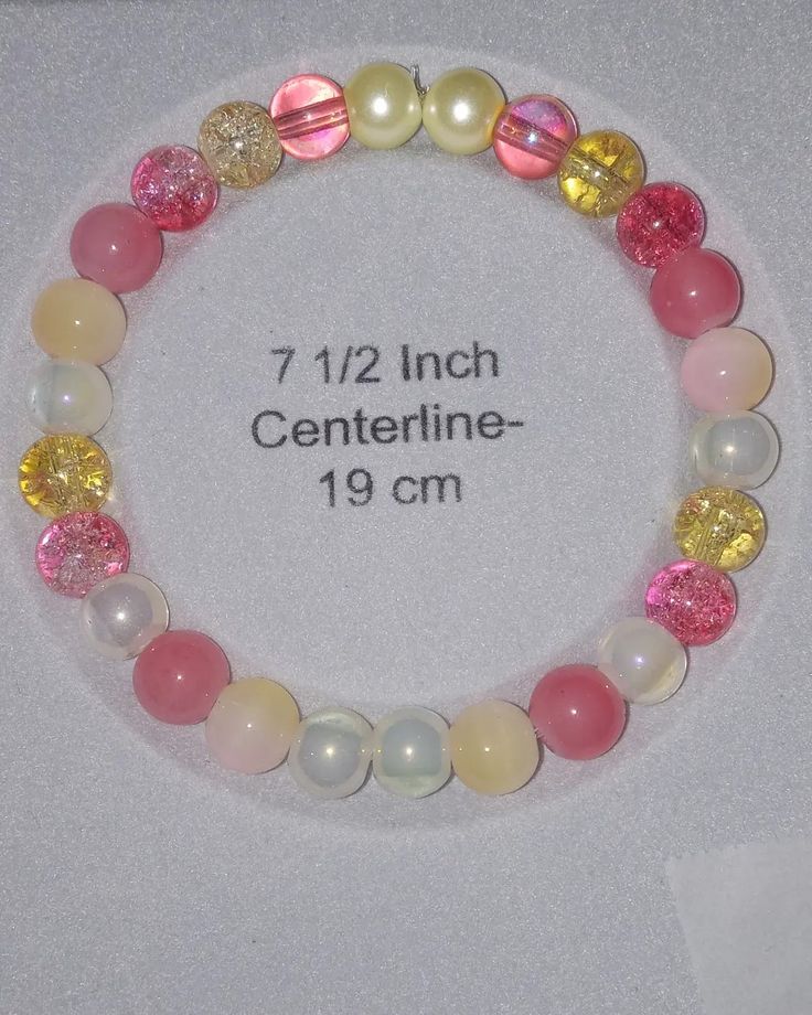 A 7 1/2 In pink and yellow bracelet Yellow Bracelet, Rainbow Fashion, Beaded Bracelets Diy, Pink And Yellow, Pink Bracelet, Blue Bracelet, Diy Bracelets, Pink Yellow, Womens Bracelets