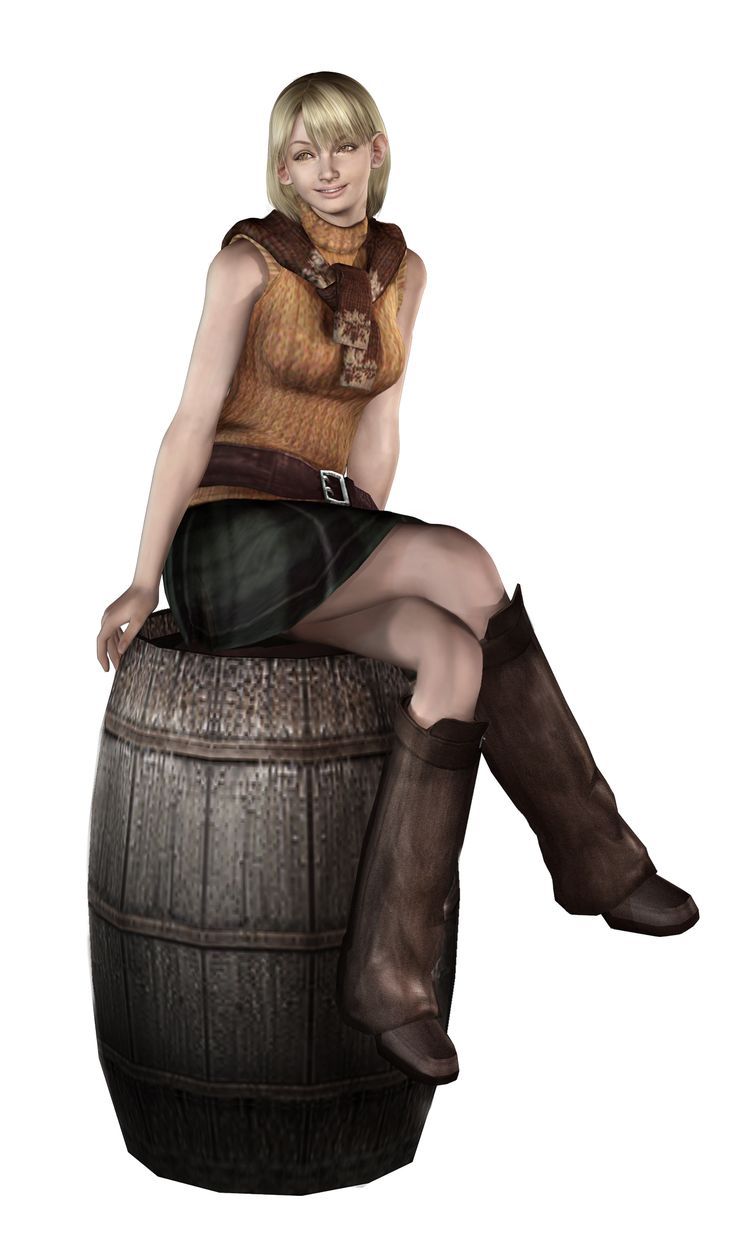 a woman sitting on top of a barrel wearing knee high boots and a brown sweater