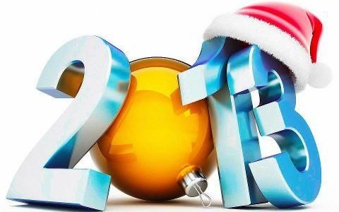 new year 2013 with santa hat on white background stock photo - image 349784