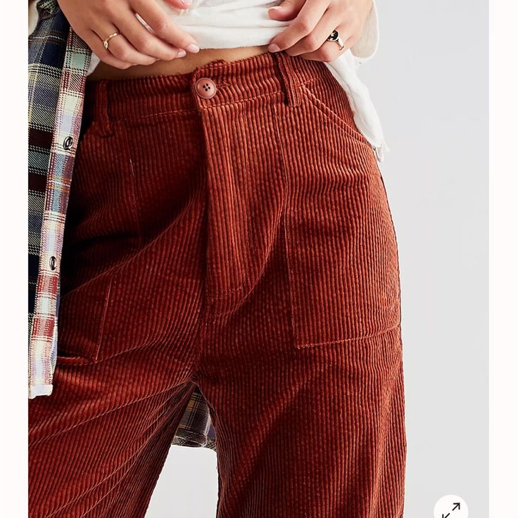 Francoise Cord Pant Size Large Brand New With Tag Burnt Orange Color Cords Pants, Burnt Orange Color, Free People Pants, Corduroy Pants, Pants Color, Burnt Orange, Color Orange, Denim Women, Orange Color