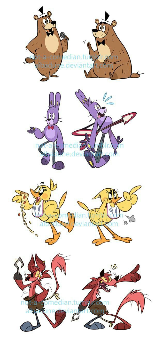 cartoon characters with different poses and expressions