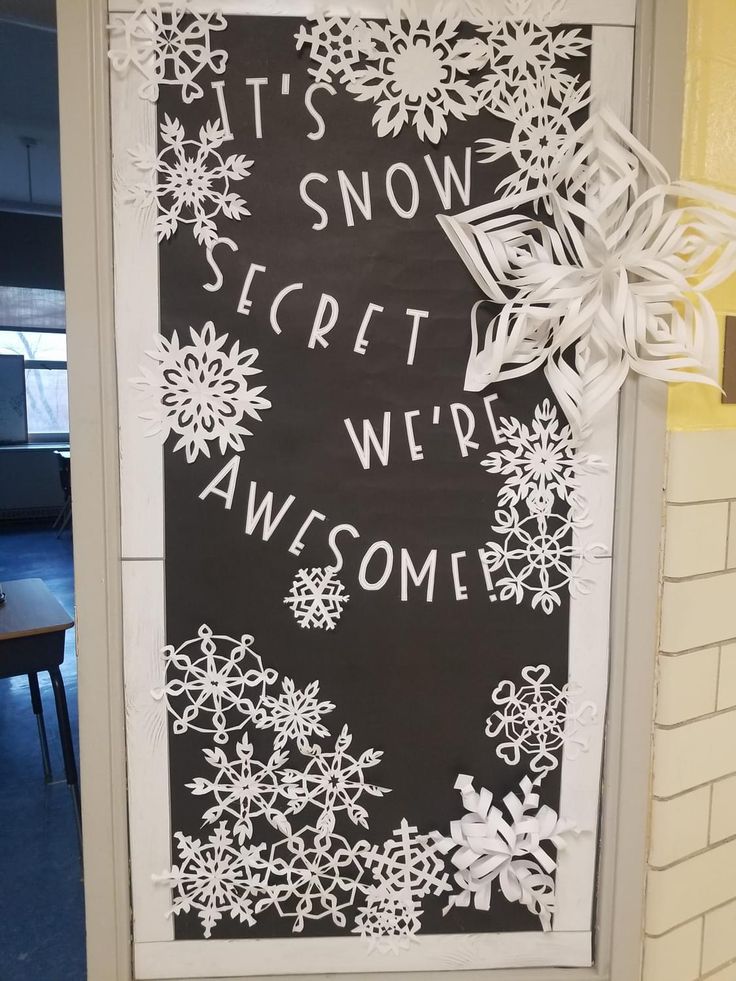 a bulletin board with snow written on it