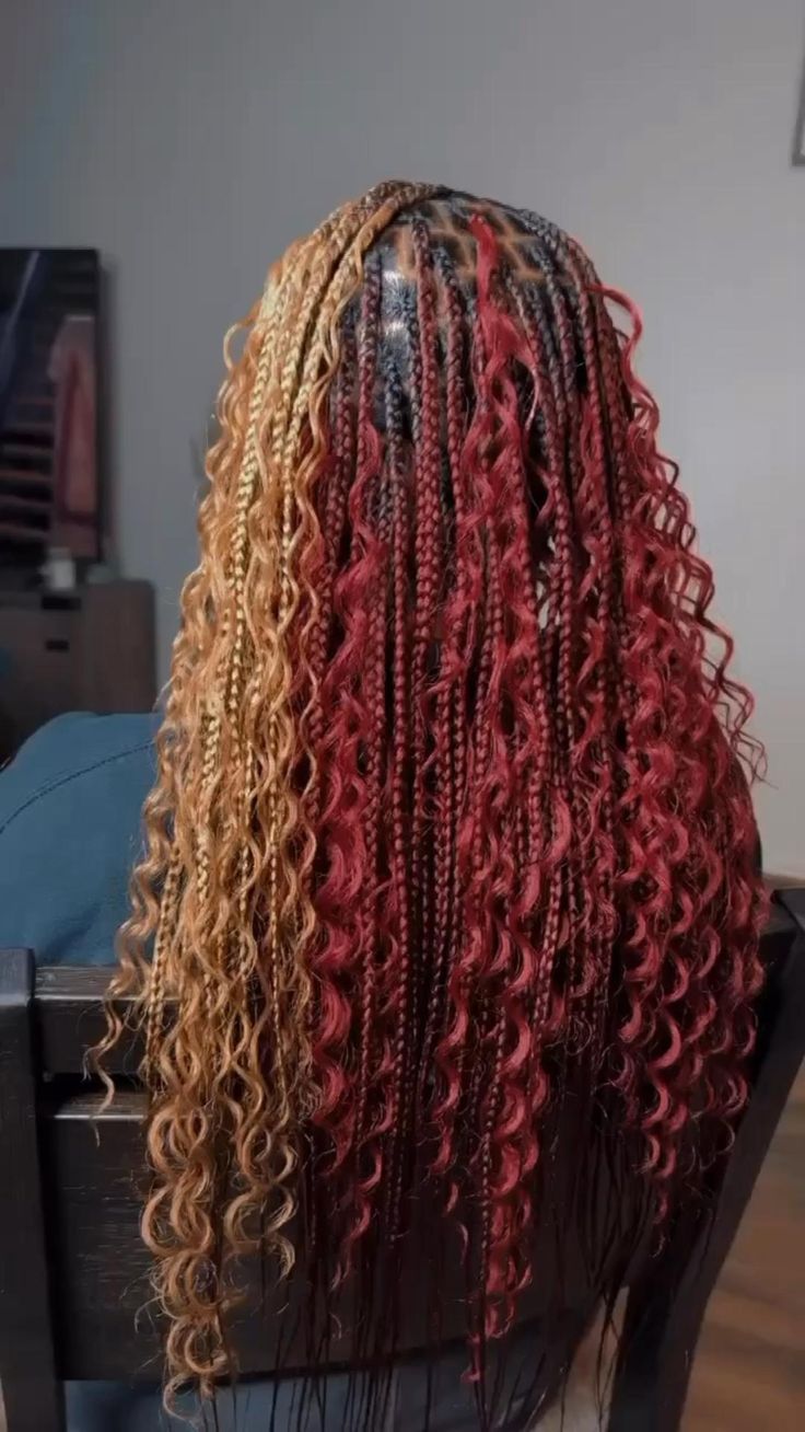 Braids For Ladies, Latest Braids Hairstyles, Long Hair And Bangs, Latest Braids, Burgundy Box Braids, Hairstyles For Ladies, Short Box Braids Hairstyles, Big Box Braids Hairstyles, Braided Prom Hair