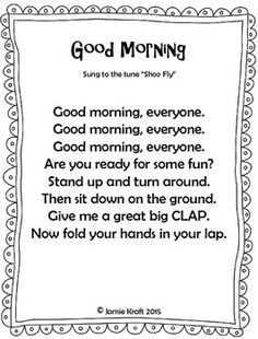 a poem with the words good morning written in black and white on top of it