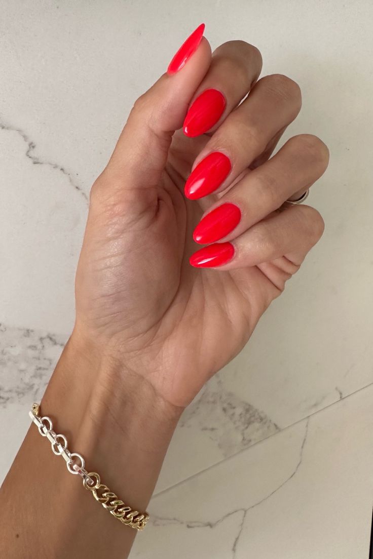 Dnd Thai Chili Red, Lava Red Nails, Cajun Red Nails, Dnd Lava Red Nails, Dnd Ferrari Red Nails, Summer Nail Colors 2024 Dnd, Summer Red Nails Dnd, Fiery Red Nails, Bright Red Nails Summer