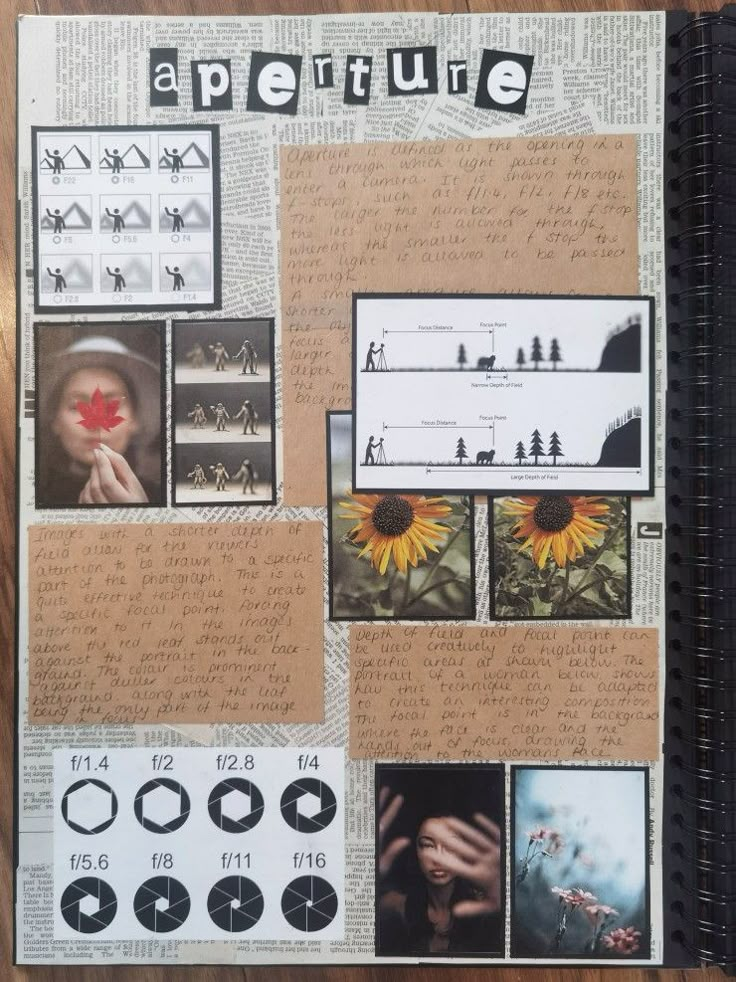 an open notebook with pictures and words on it