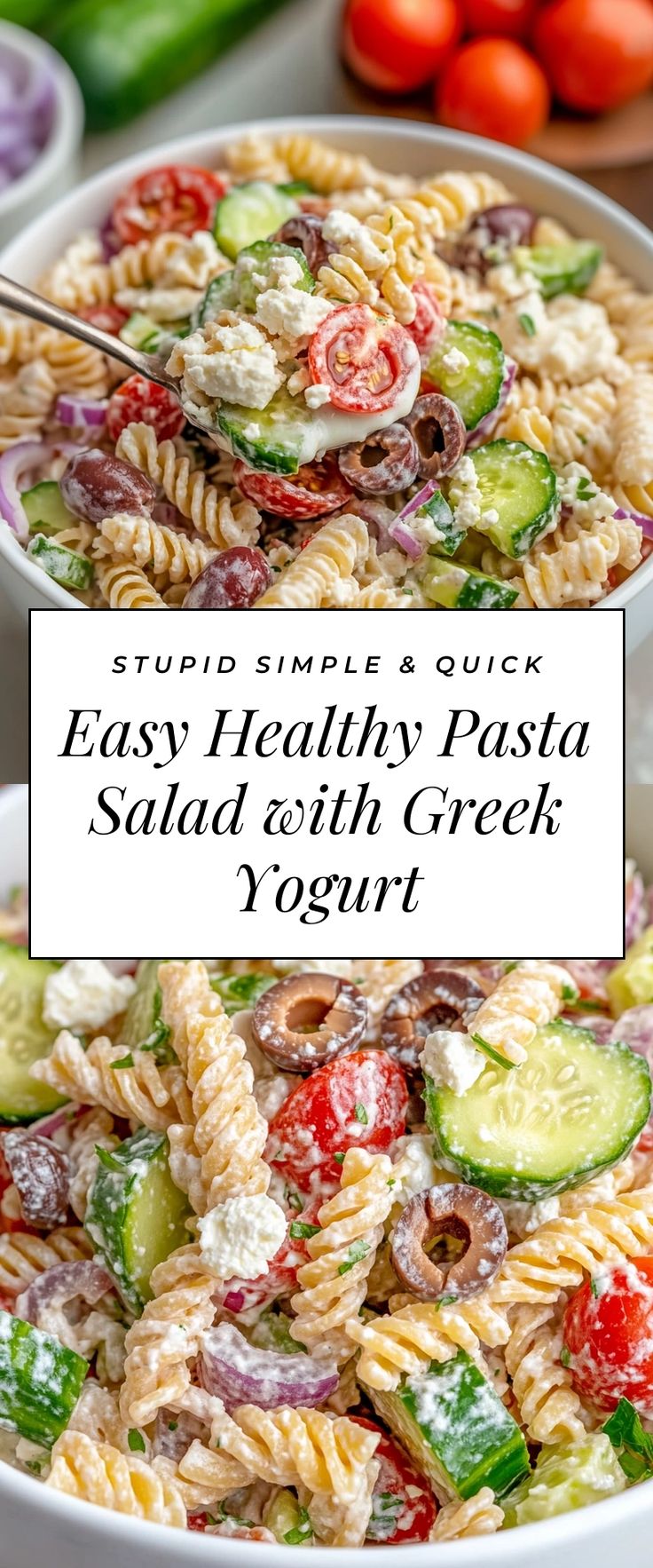 Image for Easy Healthy Pasta Salad with Greek Yogurt Pasta Salad With Edamame, Pasta Salad Recipes Kid Friendly, Whole Grain Pasta Salad, Pasta Salad Without Mayonnaise, Greek Yogurt Pasta Salad, Pasta Salad Recipes No Meat, Light Pasta Salad Recipes, Healthy Pasta Salad Dressing, Low Cal Pasta Salad