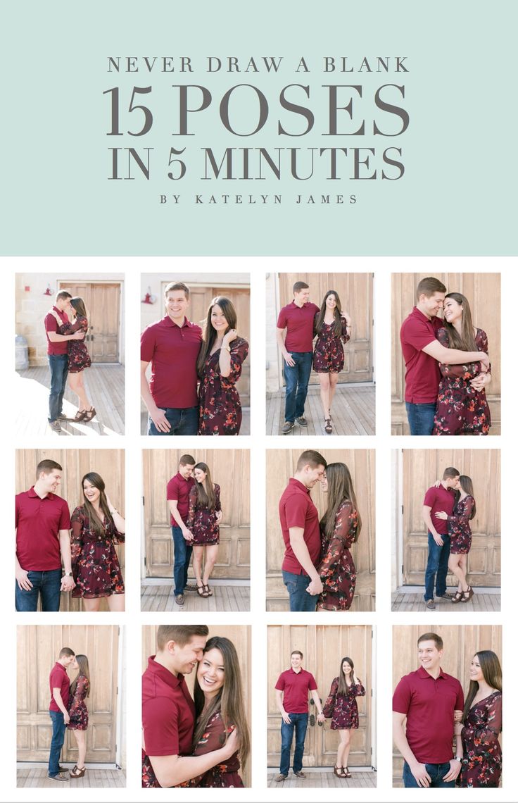 an image of a man and woman kissing in front of a door with the caption never draw blank 15 poses in 5 minutes