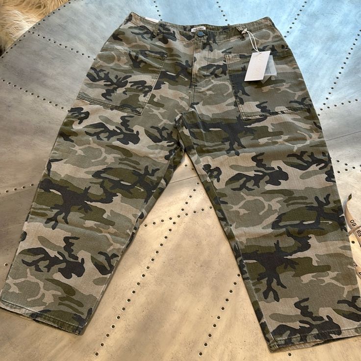 Dear John Lightweight Denim With Flat Front Pockets. 23��” Inseam And 11” Rise Casual Camouflage Denim Pants, Camouflage Denim Jeans For Fall, Casual Camouflage Cotton Jeans, Fall Camouflage Denim Jeans, Military Style Cotton Jeans For Fall, Khaki Denim Cargo Jeans, Camouflage Cotton Jeans For Fall, Spring Camouflage Denim Jeans, Utility Camouflage Cargo Jeans