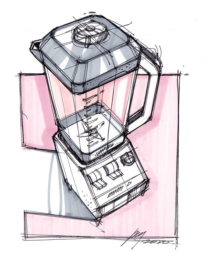 a drawing of two blenders sitting on top of each other