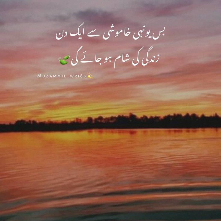 the sunset is reflected in the water and there are some words written in arabic on it