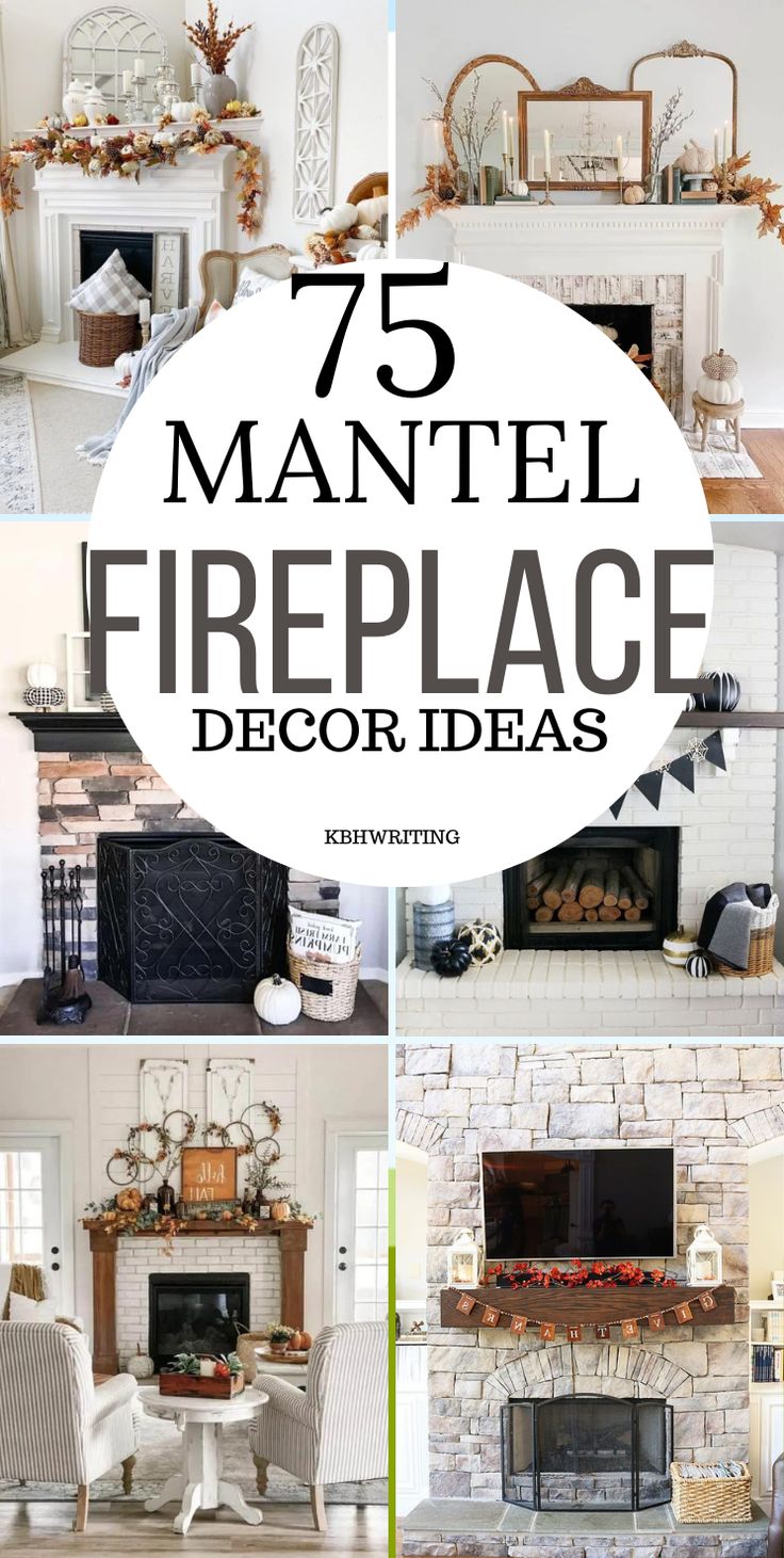 fireplaces and chairs with the words 75 mantel fireplace decor ideas