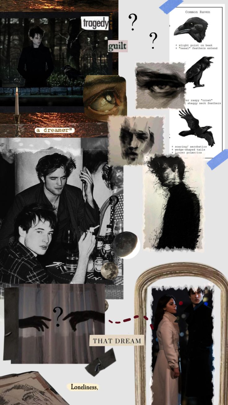 the collage has many different pictures and words on it, including an image of a man