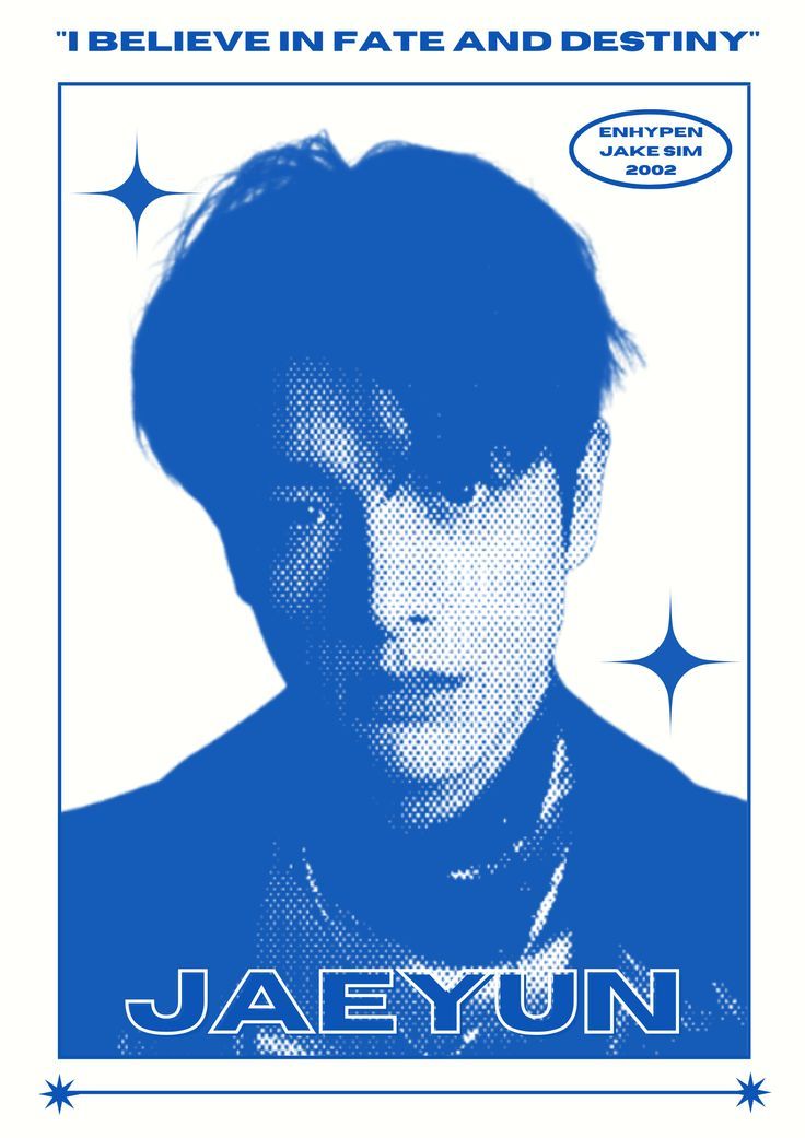 the poster for jaeyun's upcoming album, i believe in fate and destroy