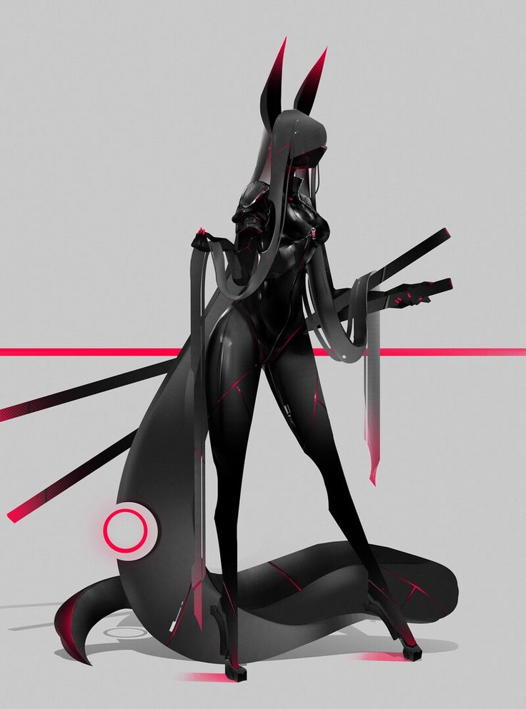 a futuristic woman holding two swords in one hand and sitting on the ground with her legs crossed