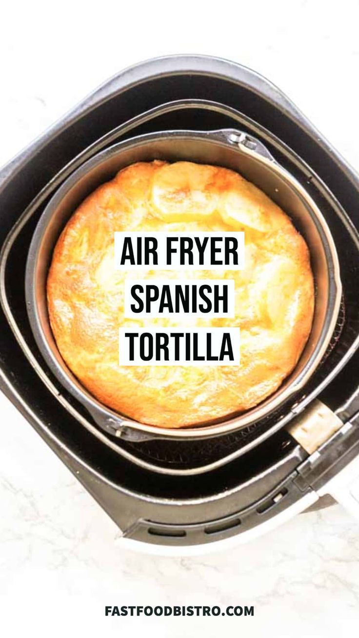 Spanish tortilla in the Air Fryer or on a white plate Tortillas Air Fryer, Tortillas In Air Fryer, Tortilla Air Fryer, Air Fryer Recipes Using Tortillas, Air Fryer Tapas, Air Fryer Tortilla, Tortilla Air Fryer Recipes, Airfry Tortilla, Air Fryer Spanish Potatoes