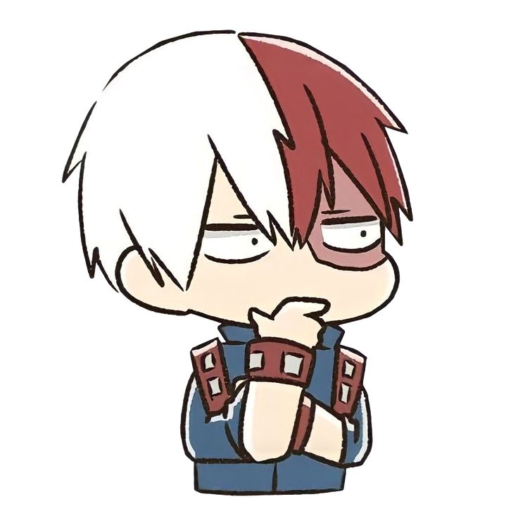 an anime character with red hair and blue jeans is looking to his left while he's frowning