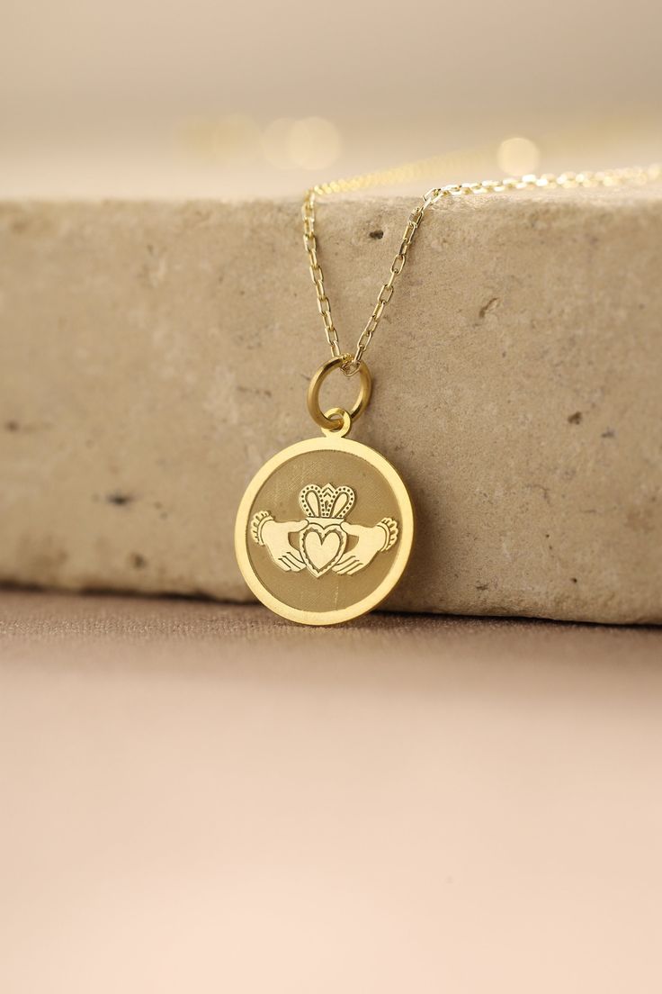 Gold Heart Pendant - Heart Gold Necklace ● Material of pendant: Solid Gold 14k ( REAL GOLD ) ● Metal Stamp: 14k ( REAL GOLD ) ● The pendant is available in 5 sizes: - 12,7 mm / 0.5 inches (Diameter) - 14,0 mm / 0,55 inches ( Diameter ) In the photos - 15,3 mm / 0.6 inches ( Diameter ) - 16,5 mm / 0,65 inches ( Diameter ) - 19,1 mm / 0,75 inches ( Diameter ) ( In the photos the size is 14mm / 0.55 inches Diameter ) ( Jump Ring inner diameter: 4 mm ) ● Material of chain: Solid gold 14k ( REAL GOLD 14k Gold Heart Charm Round Pendant Jewelry, 14k Gold Heart Charm Round Pendant, Symbolic Gold Jewelry With Heart Charm, Yellow Gold Heart Charm Round Pendant Jewelry, 14k Gold Necklace For Valentine's Day, 14k Stamped Yellow Gold Double Heart Jewelry, Stamped 14k Yellow Gold Double Heart Jewelry, Yellow Gold Plated Heart Necklace, Yellow Gold Jewelry Stamped 14k With Double Heart