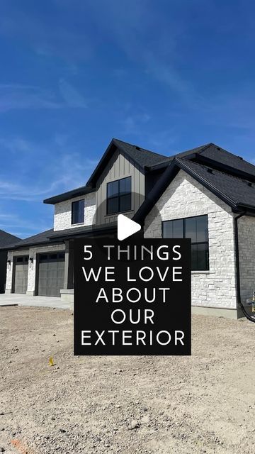 a black and white sign that says 5 things we love about our exterior