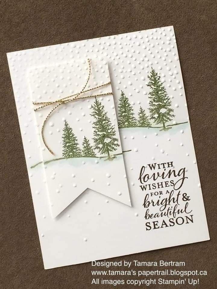 a handmade christmas card with trees on it