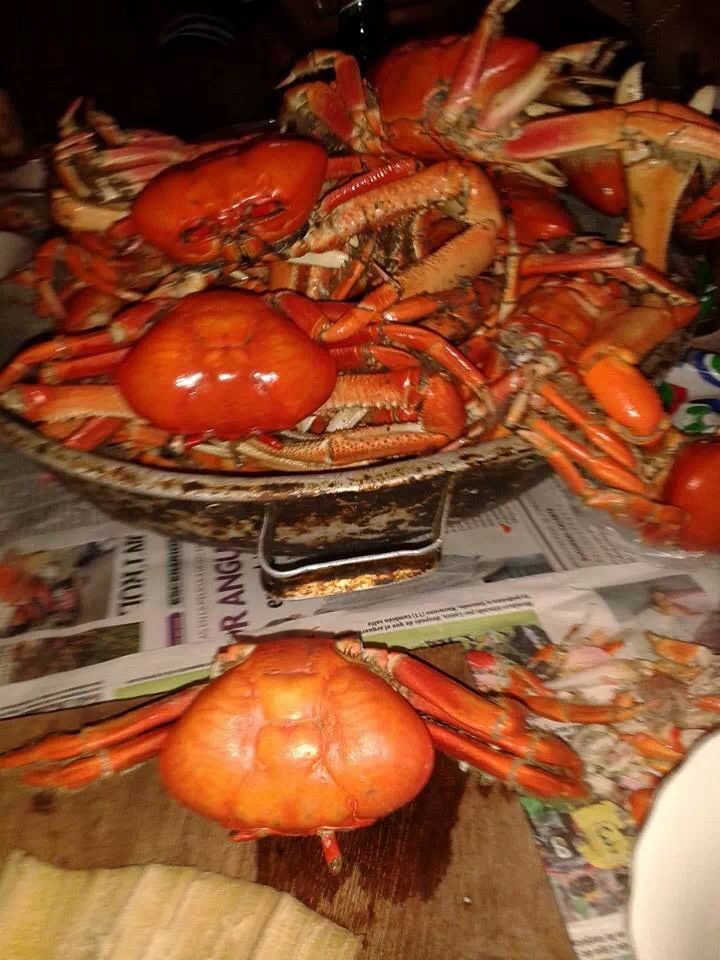 some crabs are sitting on the table and ready to be cooked in the oven for dinner