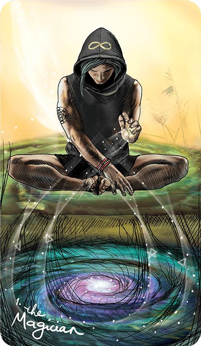 a drawing of a person sitting in the water