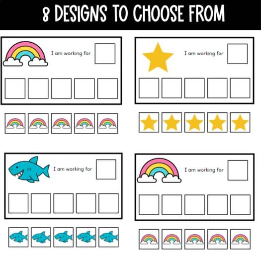 printable worksheet for learning numbers and counting to 10 with rainbows, stars, and fish