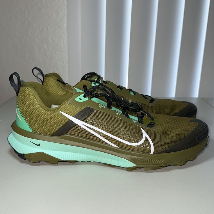 Nike React Terra Kiger 9 New, Size 14, Very Comfy, Last One! Dr2693 300 Green Lace-up Running Shoes With Air Max Cushioning, Green Sneakers With Air Max Cushioning, Green Low-top Running Shoes With Laces, Green Lace-up Running Shoes With Boost Midsole, Nike Green Outdoor Sneakers, Green Nike Sneakers For Outdoor, Nike Green Sneakers For Running, Nike Green Trail Running Shoes For Jogging, Nike Trail Running Shoes With Round Toe