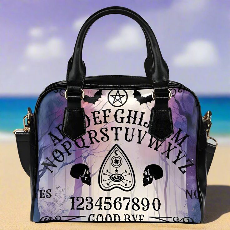 Witch Ouija board Shoulder Handbag-MoonChildWorld Gothic Rectangular Shoulder Bag For Travel, Halloween Gift Rectangular Shoulder Bag, Rectangular Halloween Gift Shoulder Bag, Gothic Satchel Gift Bags, Gothic Rectangular Bag For Gift, Gothic Rectangular Gift Bag, Gothic Satchel Bag As Gift, Gothic Satchel Bag For Gift, Gothic Rectangular Satchel For Daily Use