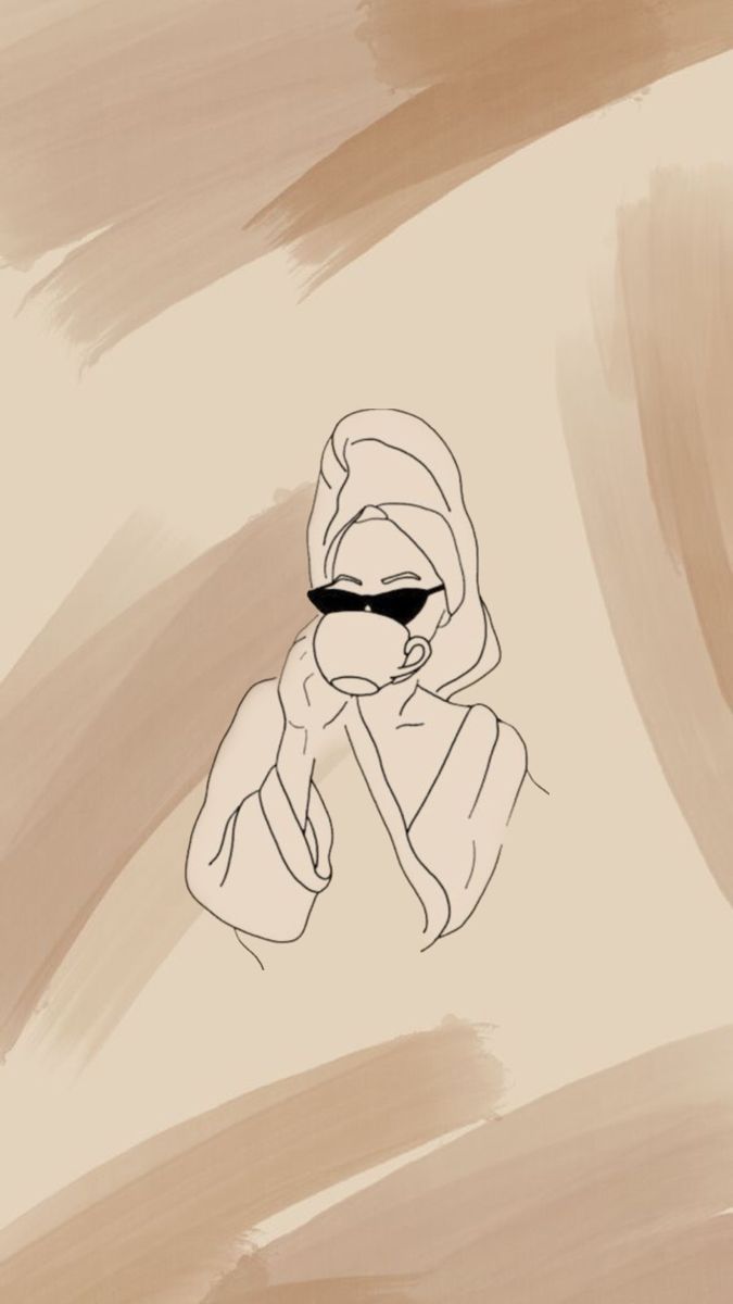 a drawing of a woman wearing sunglasses and holding a phone up to her face with one hand