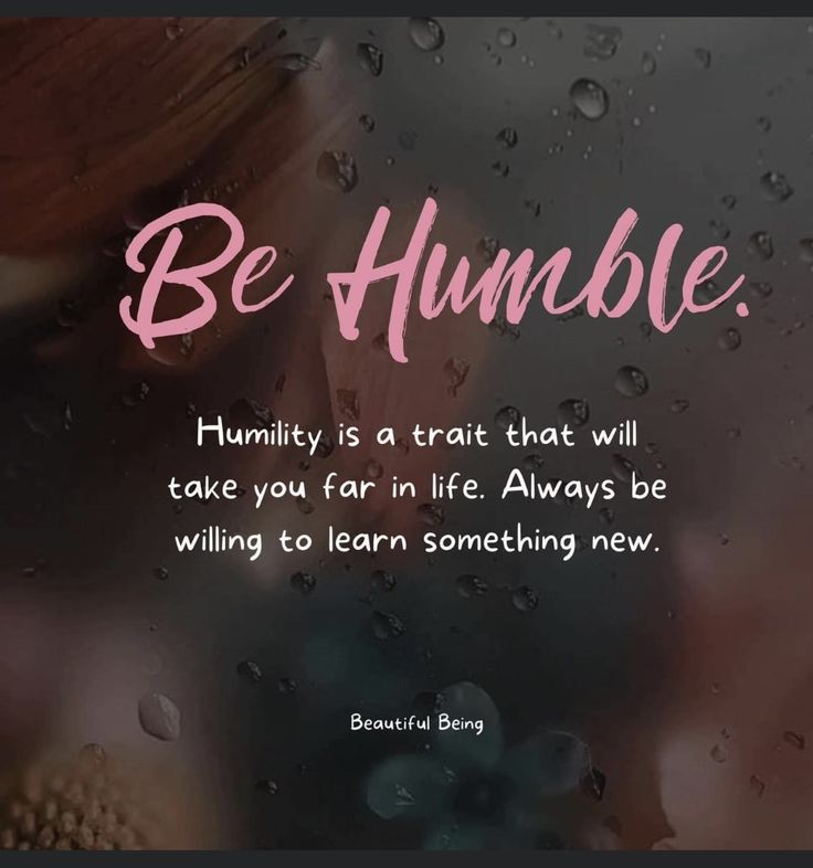 a woman's face with the words be humble on it and raindrops