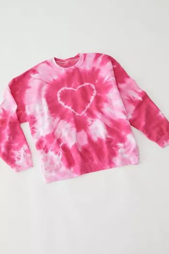 Ty Dye, Adrette Outfits, Tie Dye Heart, Casual Tie, Tie Dye Outfits, Girls Tie, Dropped Shoulder Sweatshirt, Heart Sweatshirt, Tie Dye Shirts