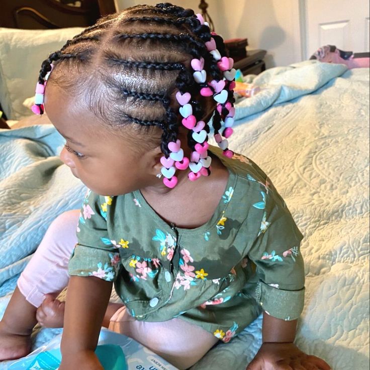 Braided Hairstyles For Infants, Mixed Infant Hairstyles, First Birthday Hairstyles, Braid Styles For Toddler Girls Black, Braids Toddler Girl, Baby Girl Braids Toddler Hair Black, Toddler Girl Braid Styles, Toddler Braided Hairstyles Black Baby Girls, Braided Hairstyles For Toddlers