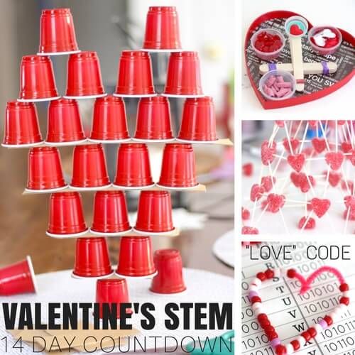 Countdown to Valentine's Day with 14 cool Valentines Day STEM activities, you can do!  A fun theme, simple ideas, and materials makes STEM fun for kids. Valentines Day Stem Activities, Valentines Day Stem, Ideas For Science Fair, Valentine Science Experiments, Valentine Stem Activities, Valentine Stem, Simple Stem Activities, Science Valentines, Heart Art Projects