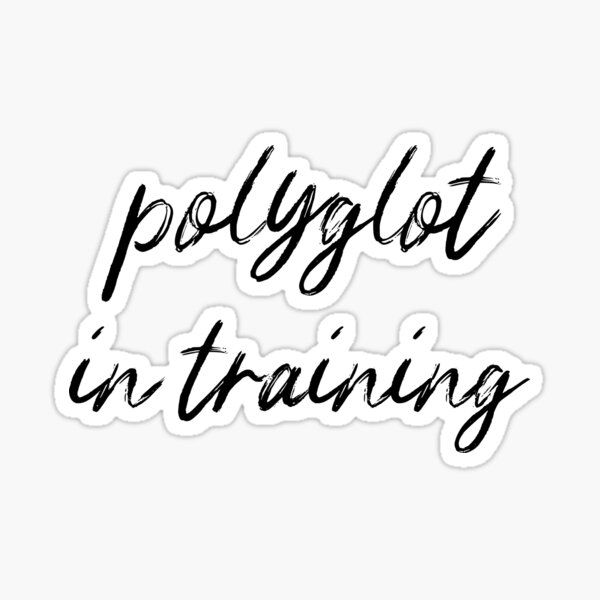 the words polyplot in training written on a white background sticker with black ink