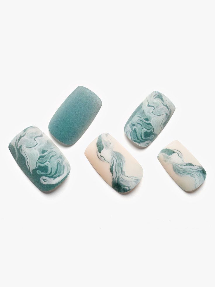 GLAMERMAID-Mani Press On Nails    -length: medium    -Shape: square    -Basic color: blue    -Design style: marble    -Finish: matte    You get an added texture that really makes this manicure stand out from the crowd. Sea Nails, Nails Length, Cat Eye Glasses Frames, Marble Finish, Acrylic Nail Kit, Sea Wave, Glass Nails, Nail Length, Stand Out From The Crowd