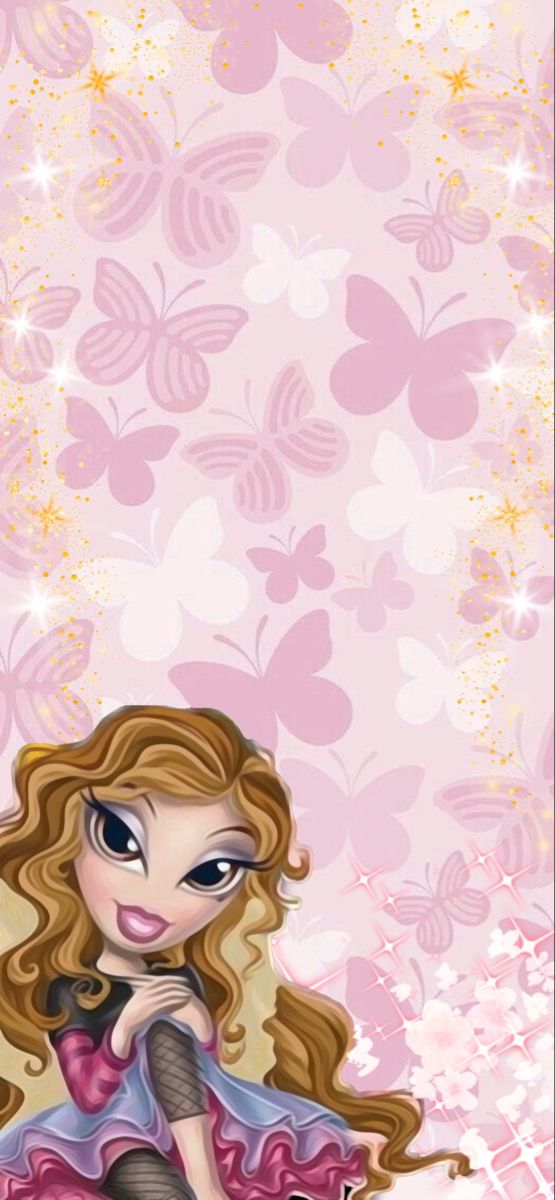 Bratz’s Pixy Yasmine wallpaper with butterfly background and sparkly shine Bratz Phone Wallpaper, Bratz Wallpaper Aesthetic, Bratz Lockscreen, Yasmine Bratz, Wallpaper With Butterfly, Bratz Wallpaper Iphone, Bratz Wallpaper, 2000 Wallpaper, Bratz Yasmin