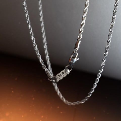 Teaching Men's Fashion – RoseGold & Black Minimalist Metal Jewelry With Rope Chain, Minimalist Metal Rope Chain Jewelry, Rope Chain Necklace For Everyday, Silver Minimalist Rope Chain Necklace As Gift, Minimalist Silver Rope Chain Necklace As Gift, Everyday Rope Chain Necklace, Minimalist Silver Rope Chain Necklace For Gift, Minimalist Stainless Steel Rope Chain Jewelry, Silver Cable Chain Rope Necklace For Gifts