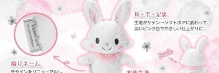 an image of a white rabbit with pink ears