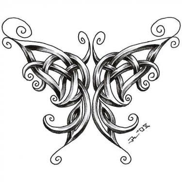 a butterfly with music notes on it's wings and swirls in the background