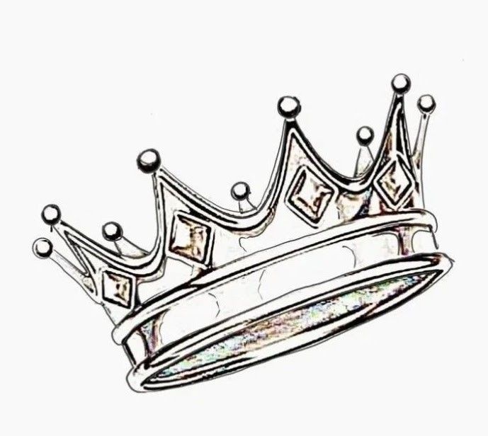 a drawing of a crown on a white background