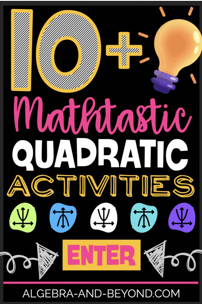 the 10 + math quadratic activities for kids to do with their teacher's work