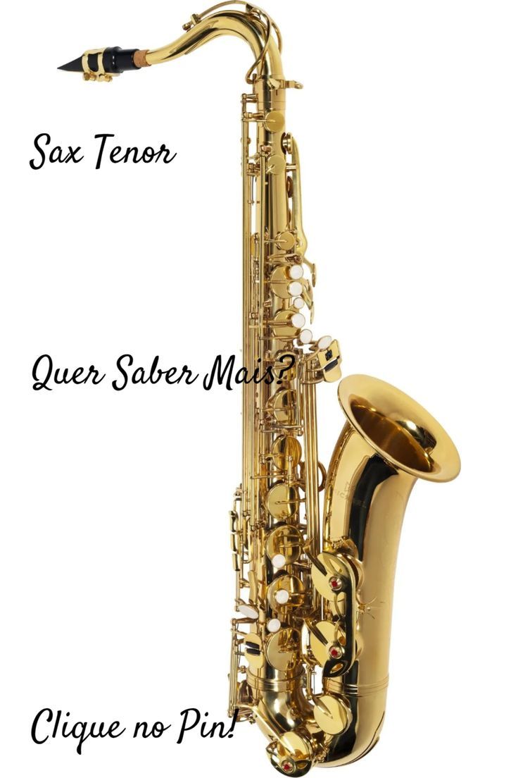 an image of a saxophone with the words sexten, quer saber mate and clique no pin