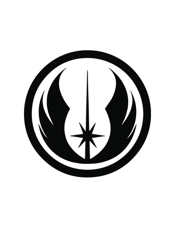 the star wars symbol is shown in black and white