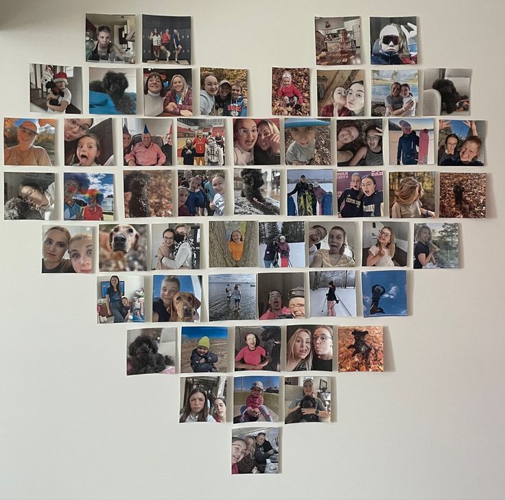 a heart shaped photo collage made up of photos