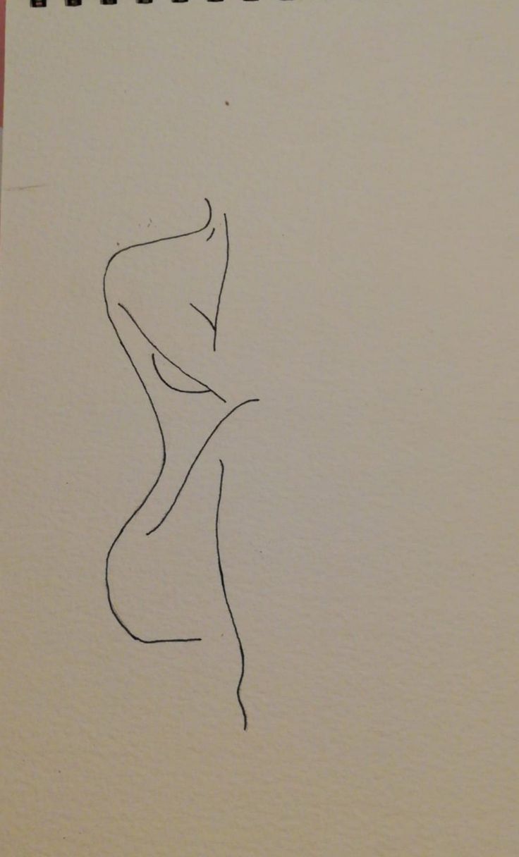 a drawing of a woman's torso on a piece of paper