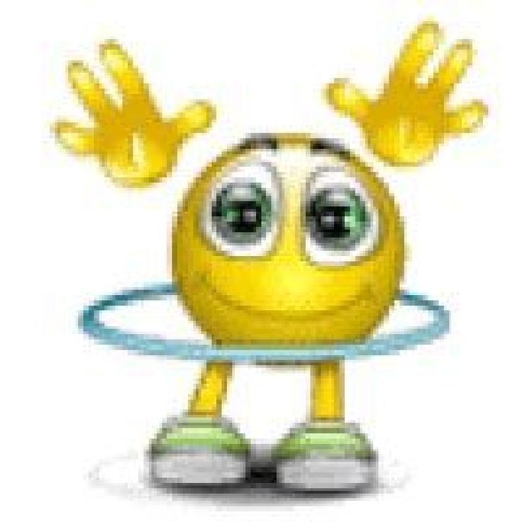 an emoticive smiley face with arms and legs holding a frisbee in his hand