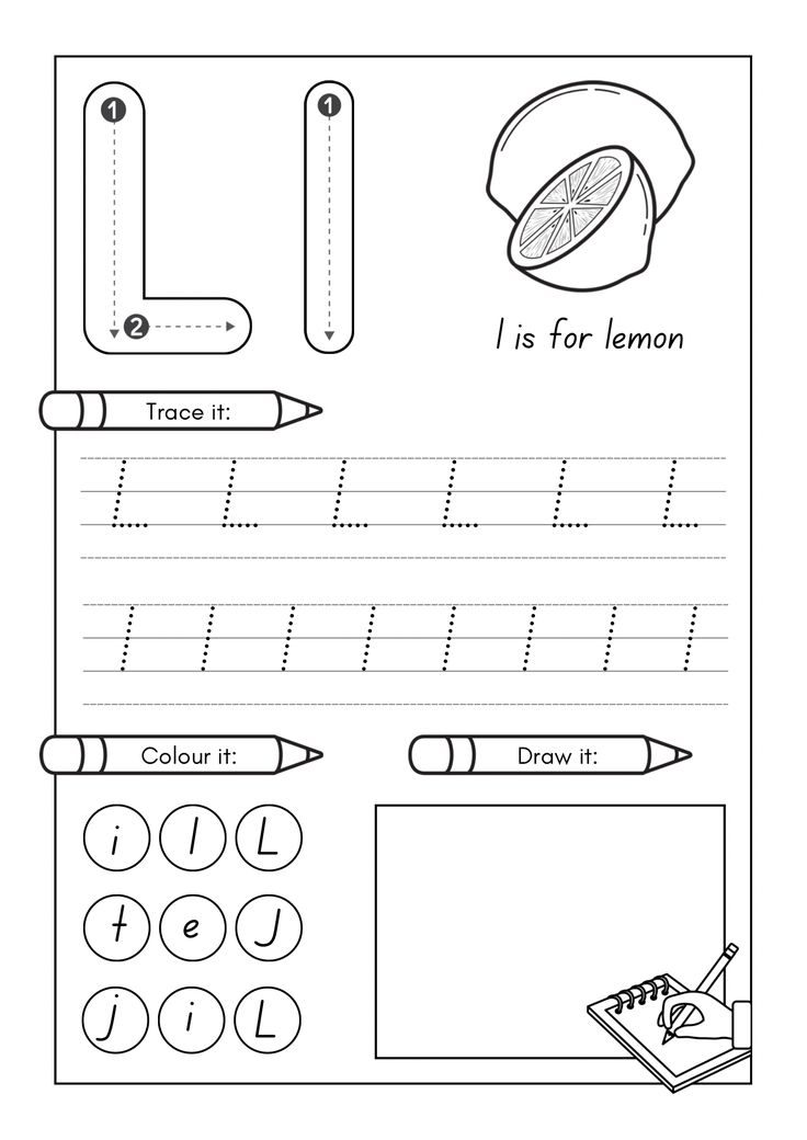 the letter i is for lemon worksheet with pencils and crayons