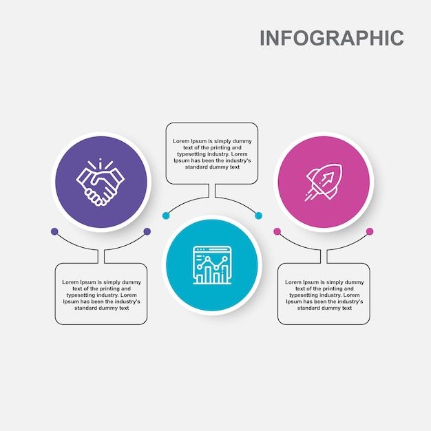 infographic diagram with four options for different types of information and icons on it